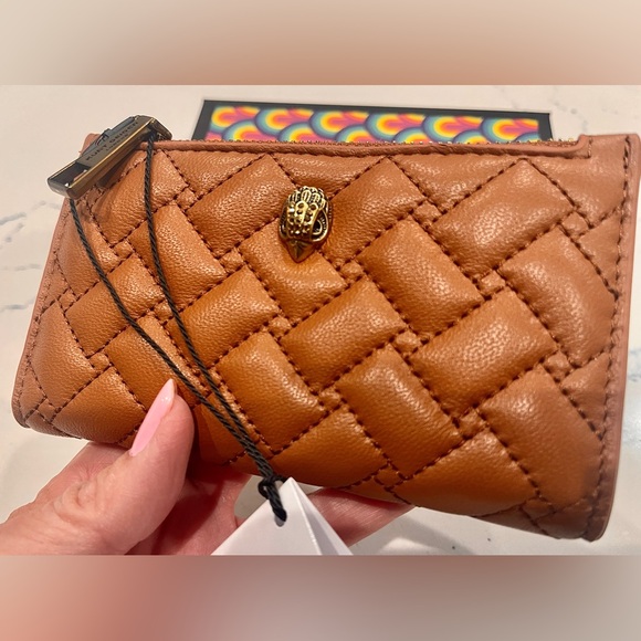 Kurt Geiger Lambskin Leather Bifold Wallet “Kensington”Tan W/RFID NWT & Gift Box - Picture 5 of 16